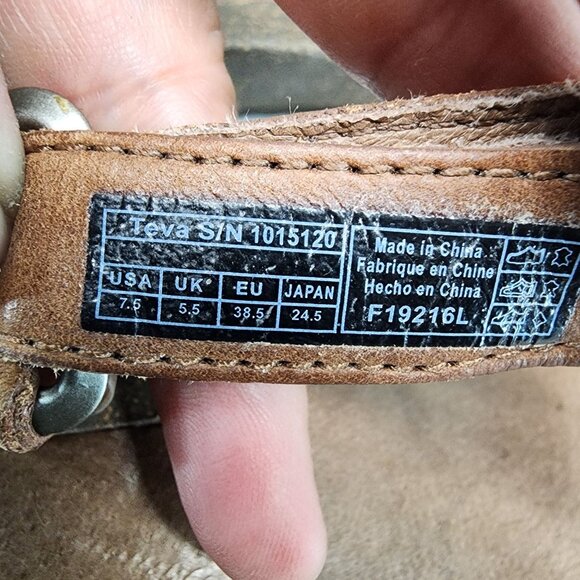 Teva Shoes Womens Size 7.5 Ysidro Brown Leather Sandals *GUC* - Picture 11 of 12